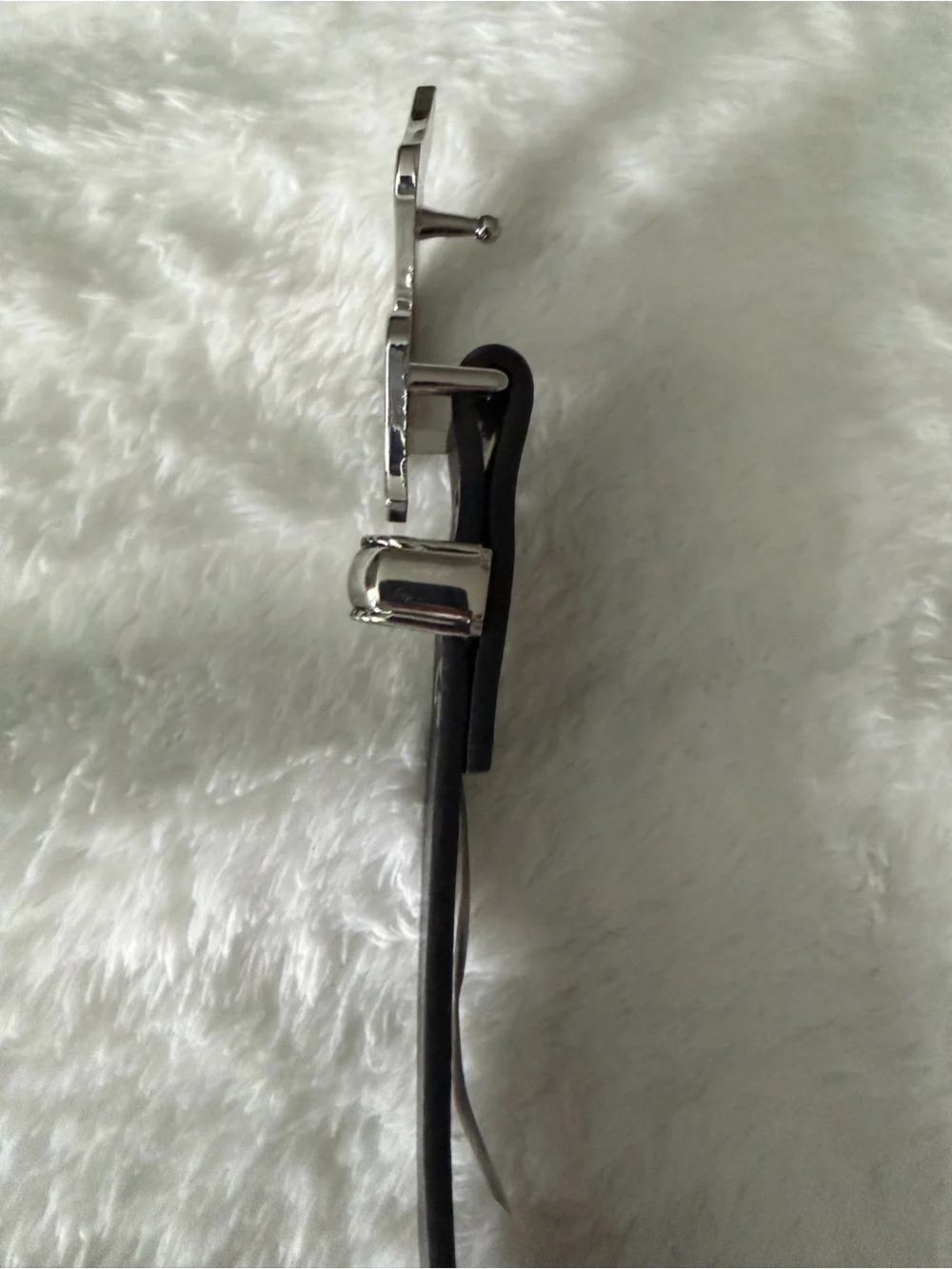 True Religion Black Leather Belt with Silver Dollar-Sign Buckle